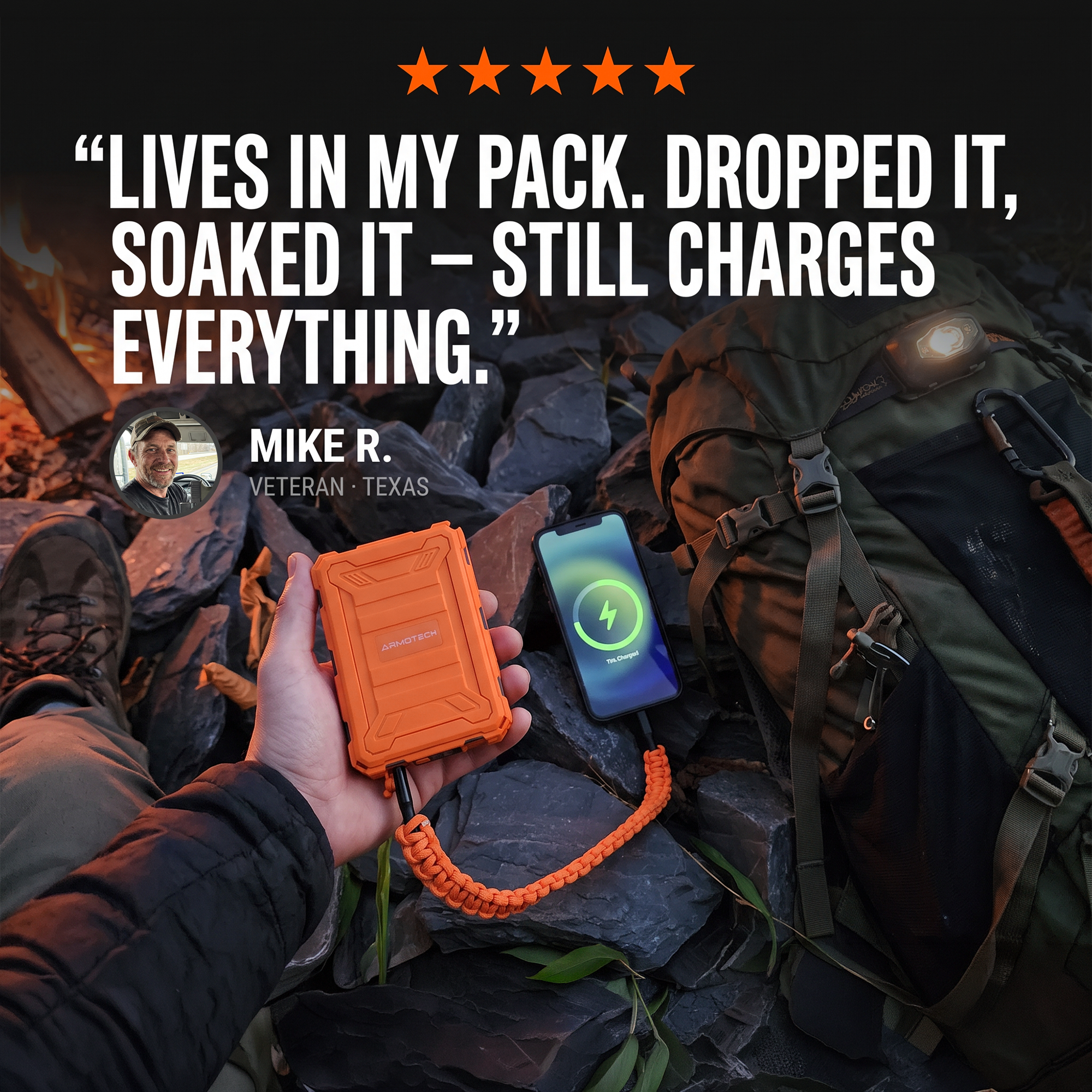 Outlast - Power Bank + Free Paracord Cable